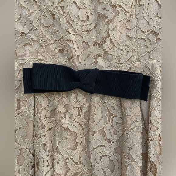 Moschino Cheap and Chic Lace Taupe Empire Waist with Bow Knee Length Dress SM - Picture 6 of 9